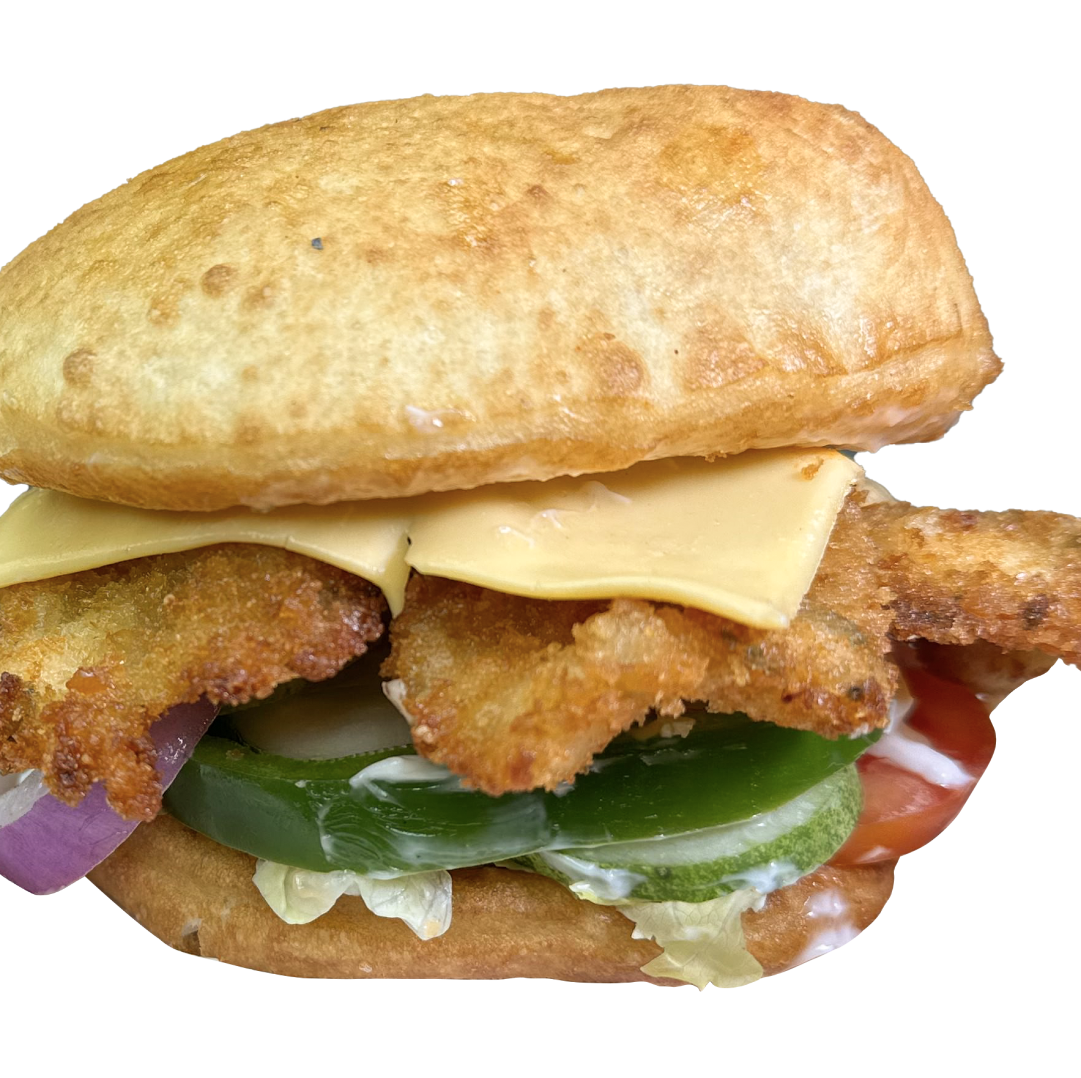 Fried Prawn Langos Burger